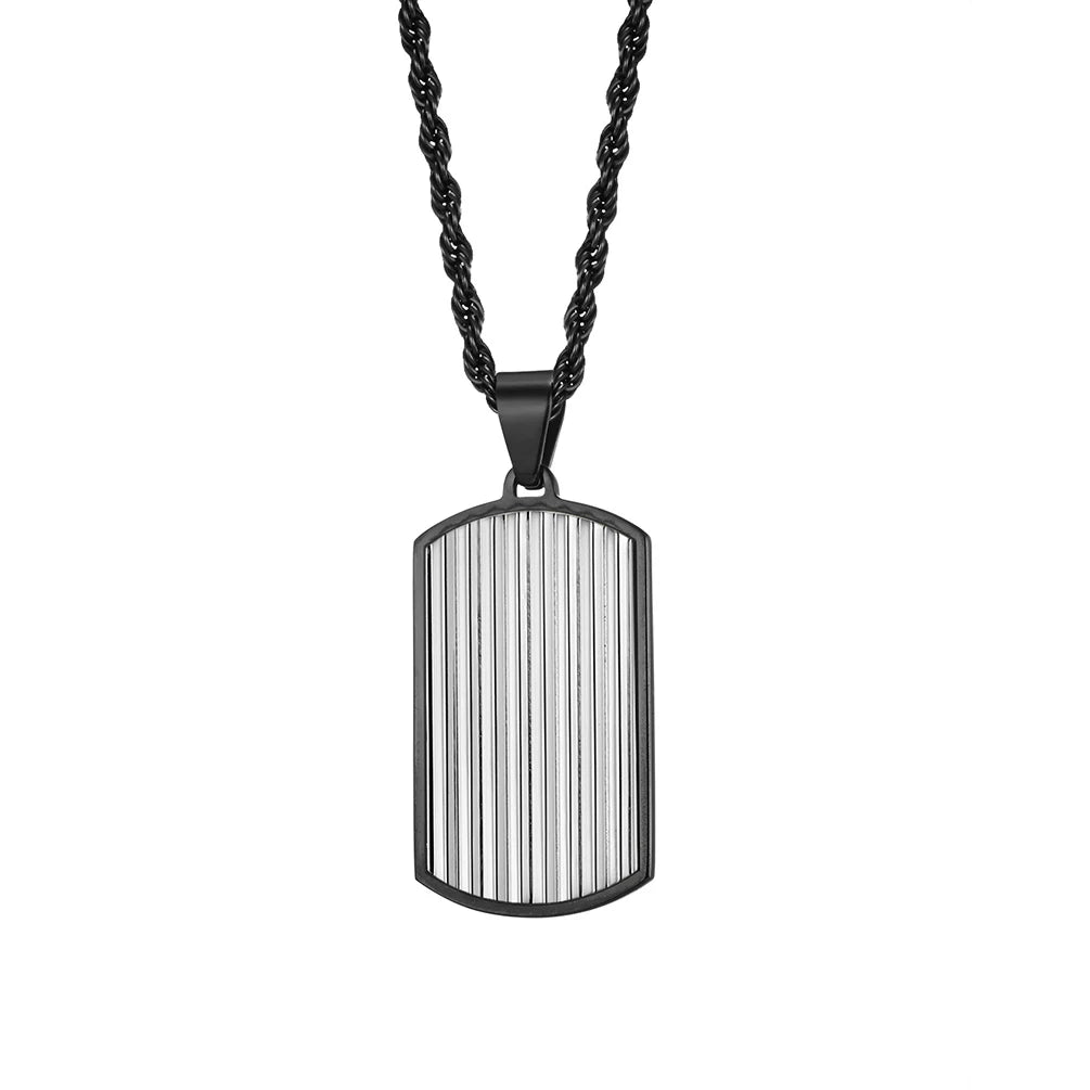 New Customized 18K Gold-Plated Stainless Steel Necklace Simple Retro Stripes Fashion Jewelry for Men and Women