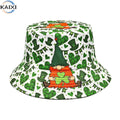 St. Patrick's Day Hat Irish Clover Print Basin Hat Women's Sunshade Sun  Fisherman's Hat
