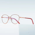Wholesale Trendy Custom logo Glasses Frame Metal Optical Eyeglasses for Women Round Eye Glasses Ready Stock