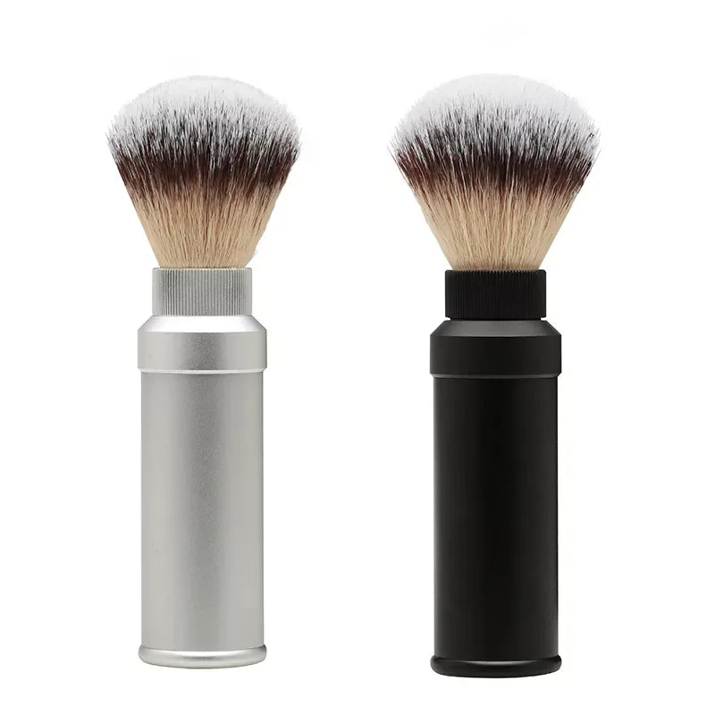 Men's Gift Retractable Aluminum Handle Shaving Brush Synthetic Metal Shaving Soap Brush Traveler Custom