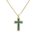 Fantastic Cz Micro Pave Necklace clear Quartz Cross Charm Necklace Religion Necklace Women Men Jewelry