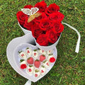 Wholesale Pink Revolving Roses Flower Box 2 Layers Heart Shaped Flower Box With Lids and Window Heart Box for  Flower