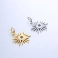 Personalized 18k Gold Women Men Hollow Sun Pendant Stainless Steel Sunshine Charms for DIY Jewelry Making (SZ091)