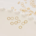 14K Gold Plated Brass Open Jump Ring Necklace 3/4/5/6/7/8mm Flat Single Loops Jewelry Making Connector Findings