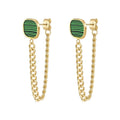 18K Gold Plated Stainless Steel Jewelry Acrylic Synthetic Stone Long Chain Drop Dangle Hypoallergenic for Women Earrings E221428