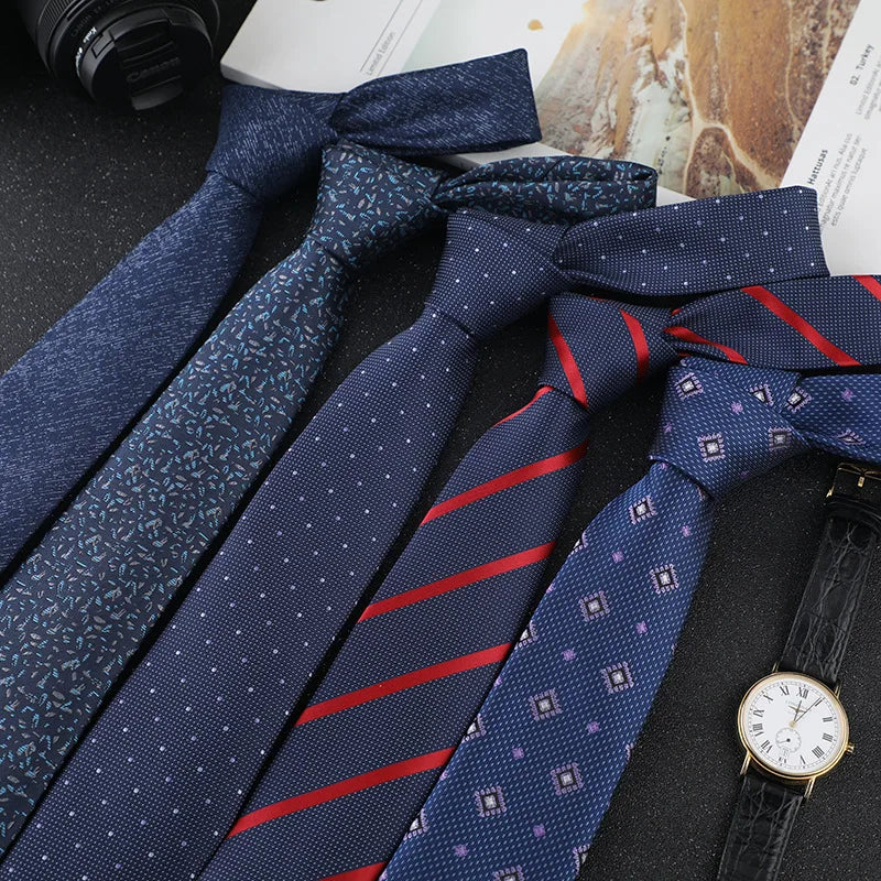 New Designer Men's Ties Luxury 7cm Wedding Ties Jacquard Woven Men Plaid Strip Floral Necktie Fashion Accessories