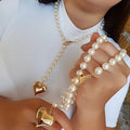 Personalized Fashion Simple Versatile Pearl Love Necklace Sweater Chain Bone Chain for Women