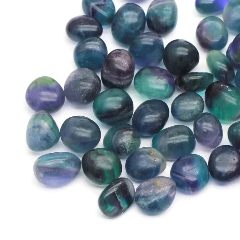 DIY Tumbled Stone Natural Crystal Healing Stones Gemstone Blue Fluorite Rock Spiritual Meditation Ornaments Tumbled Stone