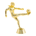 Gold Plated ABS Football Player Woman Action Figurine Soccer Trophies Parts with Customization GZ44
