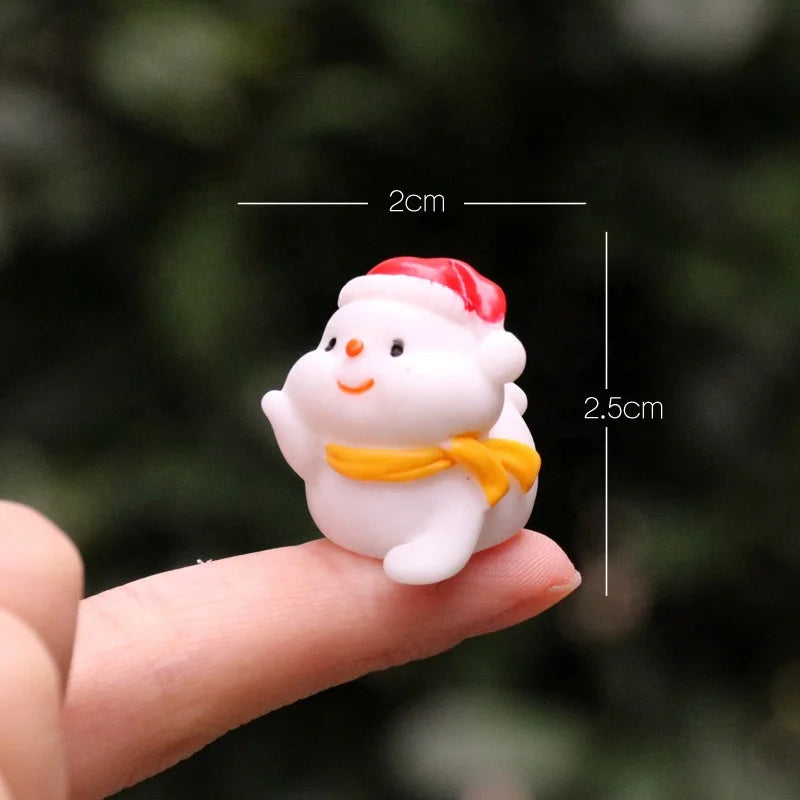 Christmas Resin Mini Snowman Micro Landscape Ecological Bottle Christmas Tree Succulent Decorative Ornament Diy