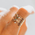 Simple Luxury 18K Gold Stainless Steel Jewelry Wholesale Women's Finger Birth Stone Ring Fine Jewelry Rings