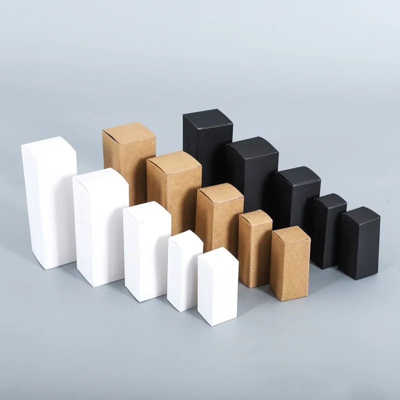 Custom Black White Kraft Paper Box for Skincare Cosmetics Packaging Box Lipsticks Nail Polish Box