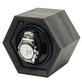Light Sensitive Active Silent Dark Wood Single Hexagonal Mechanical Watch Winder Box
