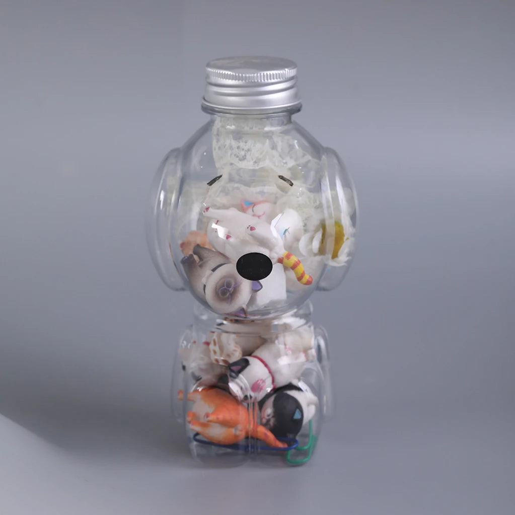 12 oz for Clear Plastic Dog Shape Storage Containers 350 ml Empty Rubber Band Headdress Toy for Skin Care Serum Face Mask Blush