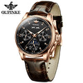Oupinke 3189 OEM Casual Watches Luminous Fashion Leather Waterproof Luxury for Men Mechanical  Automatic Wristwatch