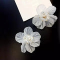 Stud Earrings Cute Flower Ear Studs for Women Girl White Flower Earrings Jewelry Gift