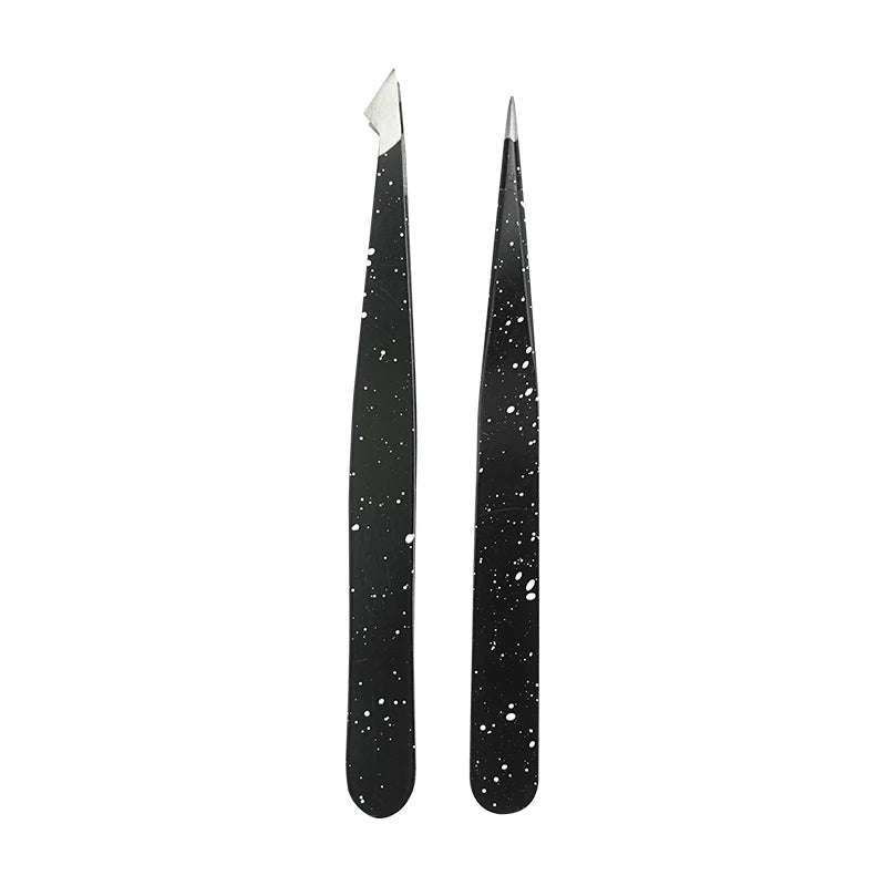 OEM 2pcs Stainless Steel Eyebrow Tweezers Kit Professional Eyelash Extension Tweezers Volume Tweezer
