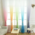 Sheer Curtain Voile Grommet Top Semi Translucent Gradient Curtains Window Treatment for Bedroom Living Room Coffee