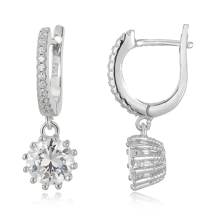 Creative Jewelry 925 Sterling Silver Huggie Halo Diamond Diy Earring Making