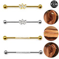 Gaby Fashion Jewelry Ear Piercing ASTM-F136 G23 Titanium External Thread Cartilage Earring  Industrial Barbell Jewelry