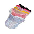 Summer Outdoor Rhinestone Big Brim Empty Top Sun Visor Hat Caps for Ladies
