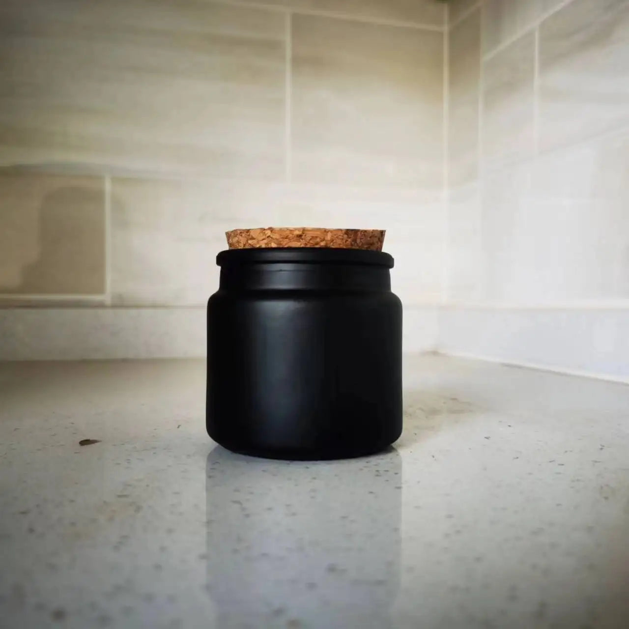 Empty Matte Black Bottle Glass Candle Jar Pot Vessel With Cork Lid 100ml 4oz Candle Vessel on Sale