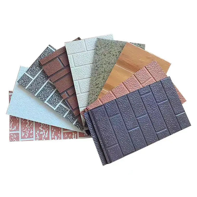 Metal Carved Board Living Room Cold Storage Soundproof PIR Fireproof Interior Wall PU Polyurethane Sandwich Panel