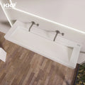 Modern Slope Straight Water Flowing Wash Basin Hand Sink Solid Surface Stone Sink CUPC Certified Commercial Home Hotel Use 5