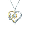 Mother's Day Promotional Gifts Heart  Sunflower 1CT VVS Moissanite Necklace S925 Sterling Silver Pendant Wholesale