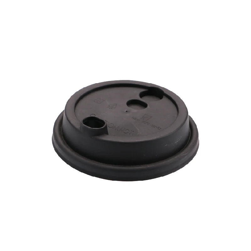 Wholesale 80mm Matte Black/White PP Plastic Smart Lids Disposable Cup Lid with Heart Stopper for Cups