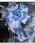 Wedding Decoration Opening and Closing Flowers Blue White Halo Dyeing Handicraft 3d Paper Huge Large Flower Giant Flower