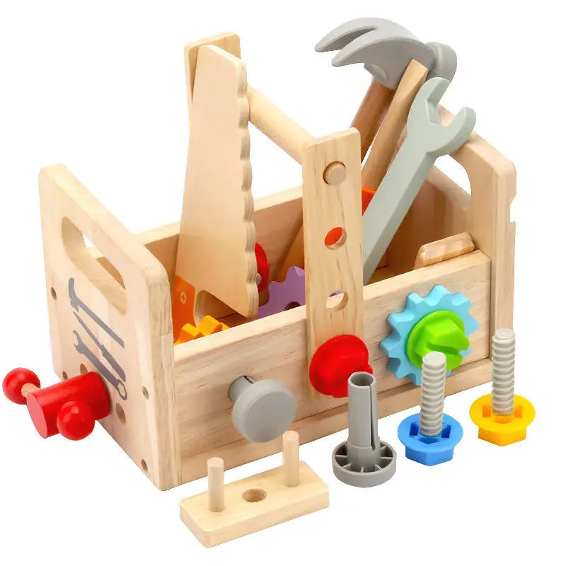 New Arrival Custom Children Wooden DIY Assembled Tool Box Educational Screw Nuts Toys for Kids
