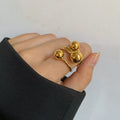 CLIORO Custom Gold Plated Stainless Steel Fashion Rings Waterproof Women's Jewelry for Girls