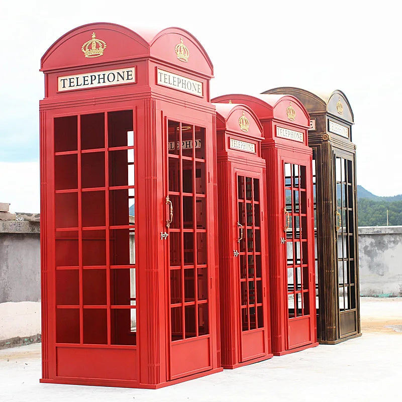 Studio Props Movie Props Telephone Booth London bar Decoration Pink Telephone Booth