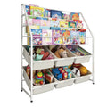 Household Storage Shelf Children's Picture Book Storage Rack 2 Rows and 3 Rows of Carbon Steel Metal Living Room Cast Iron
