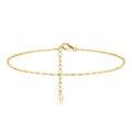 RINNTIN SA24 Hypoallergenic 925 Sterling Silver Fine Jewelry 1.3mm Mariner Link Chain Anklet for Women