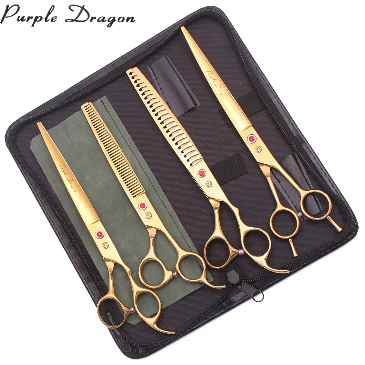 Dog Grooming Kit 8"  Chunker Scissors Dog Curved Scissors up Pet Hair Thinning Scissors Set Z3015 Pet Products