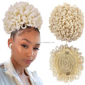6inch Tousled Fluffy Dreadlock Hair Bun Easy Stretch Drawstring Afro Hair Bun Extension