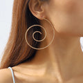 Personality Irregular Line Mosquito Coil Shape Earrings Gold Plated Swirl Earrings for Women