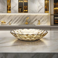 European-Style Large Fruit Bucket Creative Home Crystal Glass Fruit Plate for Living Room Wedding Gold Inlay Eco-Friendly MOQ