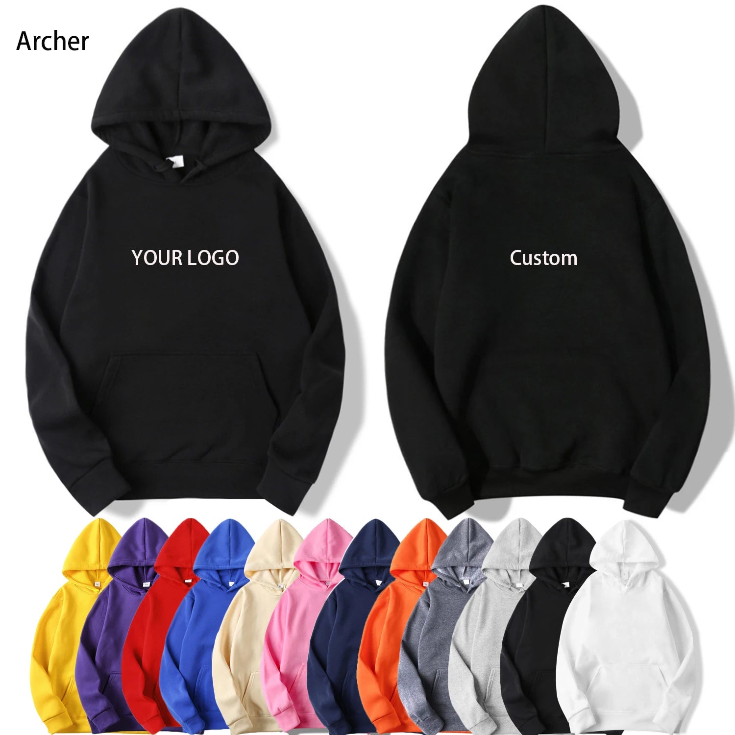 Wholesale Cheap Blank Hoodie Winter Fleece High Quality Polyester Hooded Streetwear Sublimated Custom Embroidery Mens Hoodies