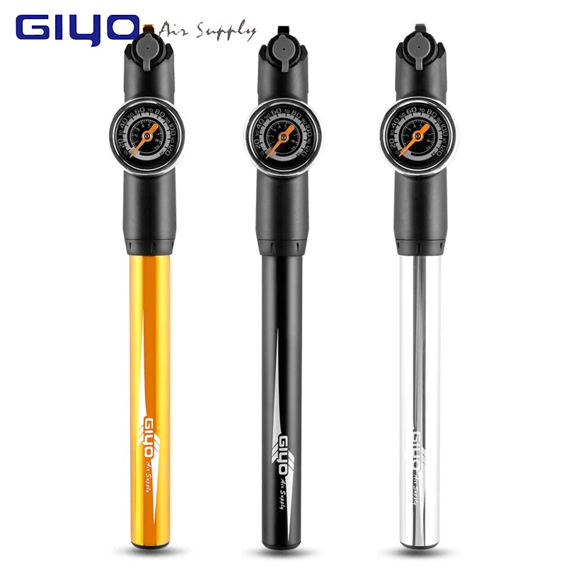 Bicycle Pumps High Pressure Hand Pump With Gauge Ball Needle Tire Inflator Air Bike Bicycle Pump