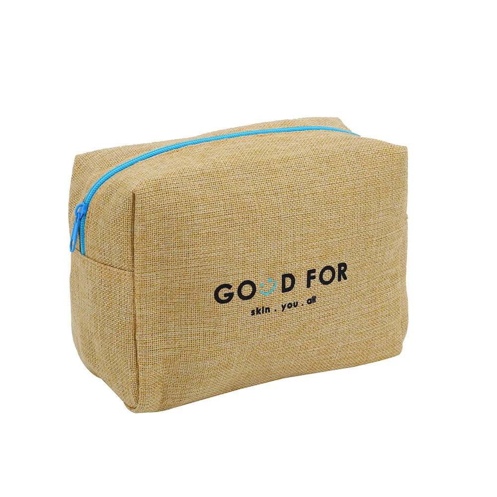 Natural Material Makeup Bag Linen Cheap Cosmetic Pouch Printing Eco-friendly Promotional Gift Zipper Pouch logo Customized