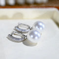 E2214 11-12mm DIY Natural Freshwater Pearl Charm Earrings Mounting Accessory 925 Sterling Silver Gold Plated  Jewelry for Women