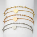 High Quality Jewelry Wholesale Link  Beads Chain Stainless Steel Anklets Heart Pendant Foot Jewelry for Women