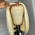 Cuticle Aligned 13X4 Lace Front Human Hair Wigs for Women 613 Lace Frontal Wigs with Dark Roots PrePlucked Short Bob Wigs 10"16"