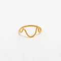 Joolim Jewelry 18K Gold Plated  Stainless Steel Line Big Wave Rings for Women