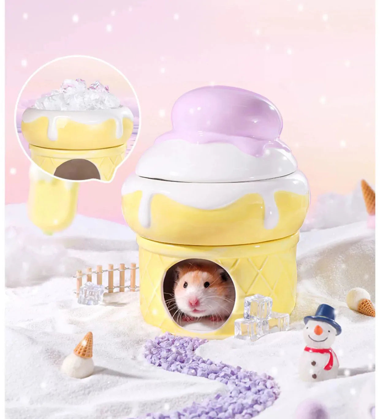 Hamster Summer Cooling Kit Ice Cream Series Hamster Ceramic Nest Bowl