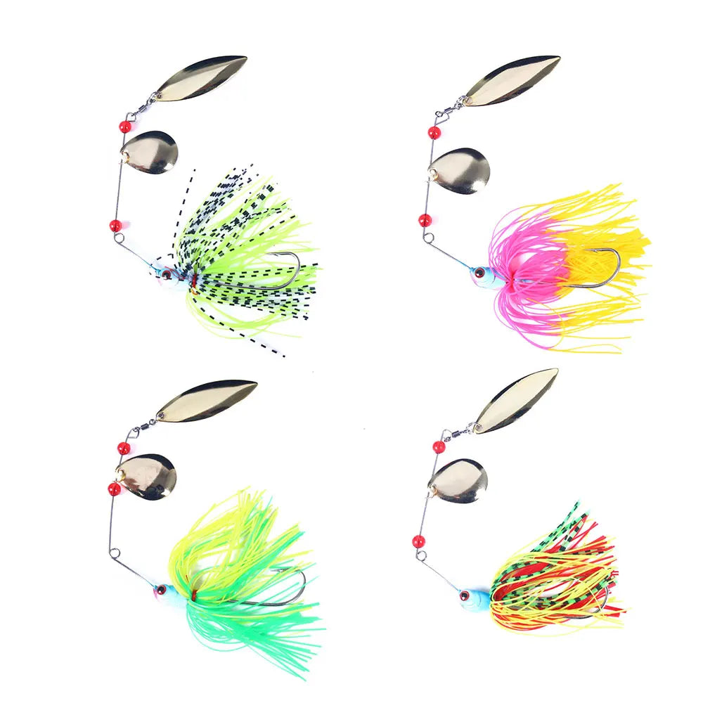 18g 2 Blades Spoon Jig Fishing Lure  Lead Fish Spinner Bait Buzz Bait