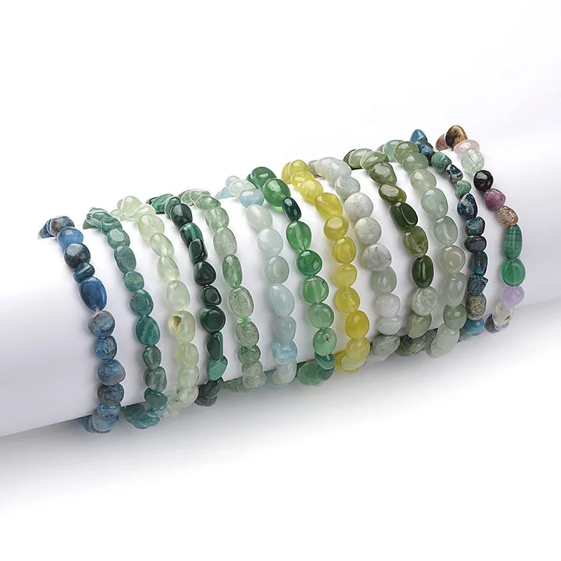 Cliobeads Boho Jewelry Moonstone Garnet Amethyst Crystal rainbow Gemstone Nuggets Bead Bracelet for Women